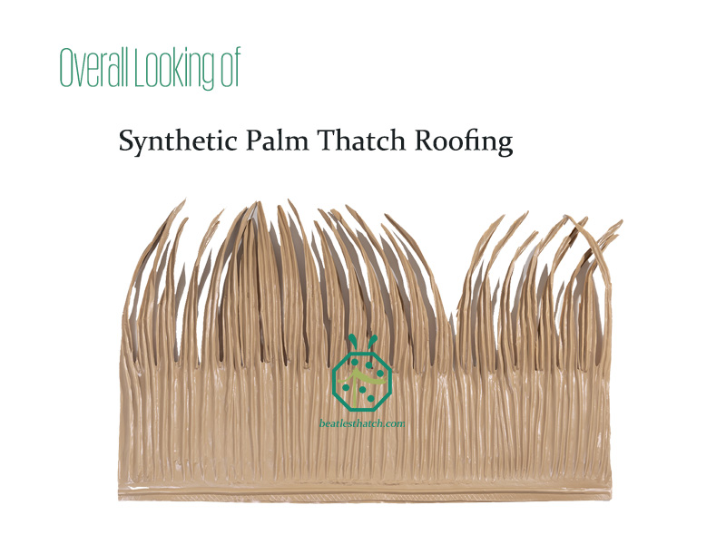 Piastrelle di paglia di palma in resina sintetica per la costruzione di bungalow sull'acqua di hotel resort nei paesi tropicali