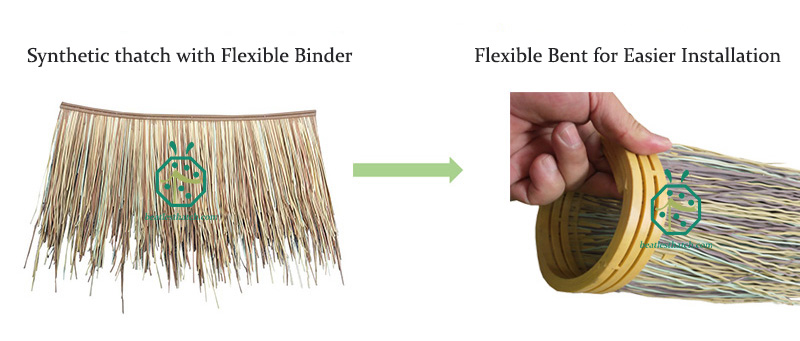 Più facile piegato legante flessibile finto makuti tetto di paglia prodotti per la decorazione della casa lodge