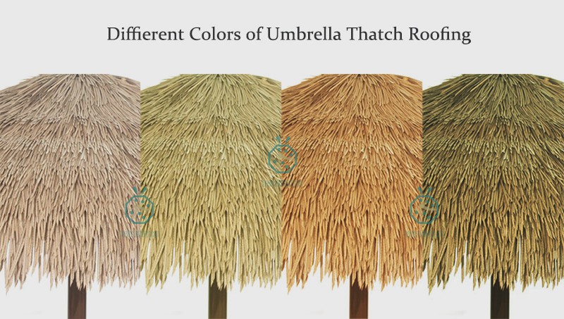 Diversi colori dell'ombrello tetto di paglia