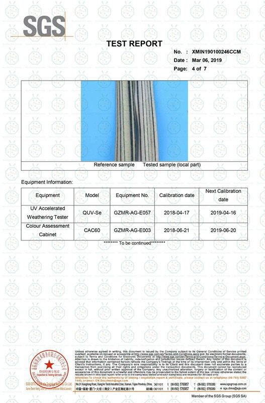 Tetto in paglia sintetica ignifugo con classificazione ignifuga e rapporto di prova sull'esposizione ai raggi UV secondo UL 94-2013