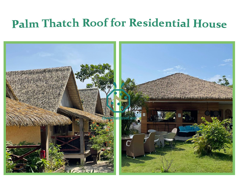 Tetto in paglia di palma sintetica anti-UV per la sostituzione del tetto di una casa residenziale