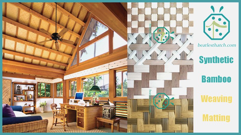 Materiali idilliaci per soffitti in plastica intrecciata in bambù