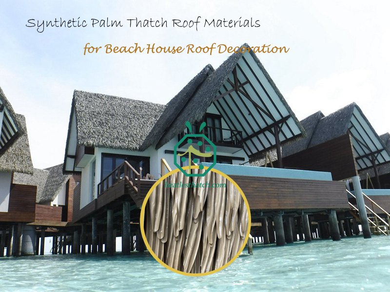 Progetti di tetti in paglia di palme in plastica HDPE per la costruzione di bungalow di ville di villaggi turistici