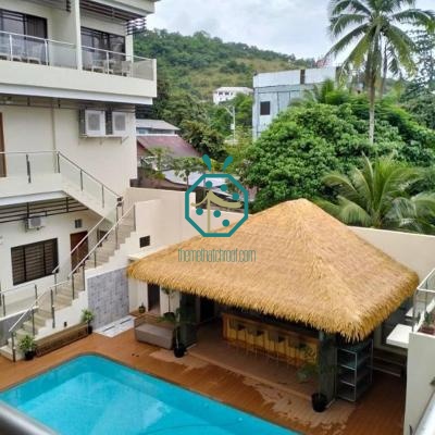 Beach Resort Hotel Fire Rated Synthetic Nipa Thatch Roof for Sale
