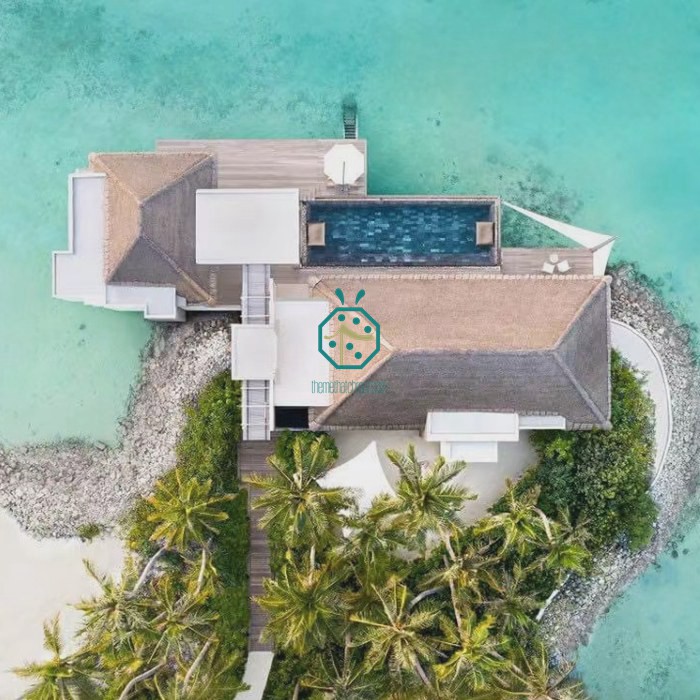 Progetti di copertura in paglia Kajan artificiale delle Maldive per bungalow con piscina sulla spiaggia